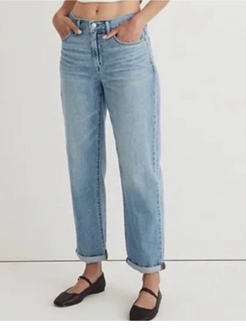 Madewell The Slouchy Boy Jean Light Wash Relaxed Tapered Denim Jeans Size 30